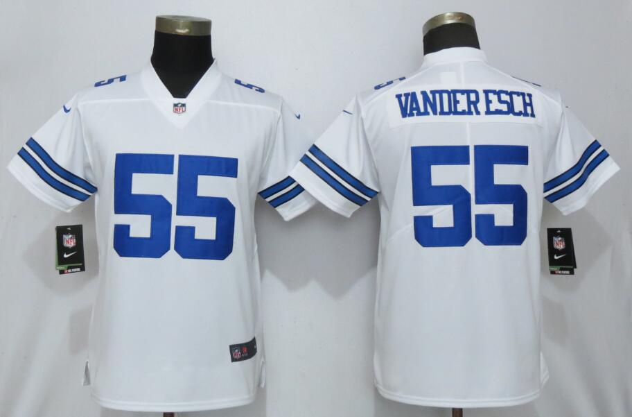 Nike Cowboys 55 Leighton Vander Esch White Women Vapor Untouchable Limited Jersey
