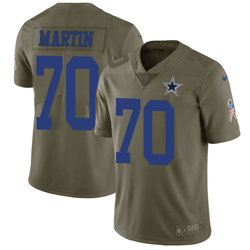  Cowboys 70 Zack Martin Olive Salute To Service Limited Jersey