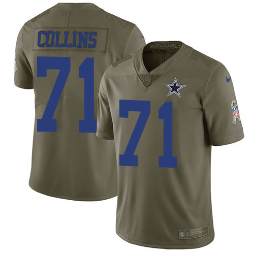  Cowboys 71 La'el Collins Olive Salute To Service Limited Jersey
