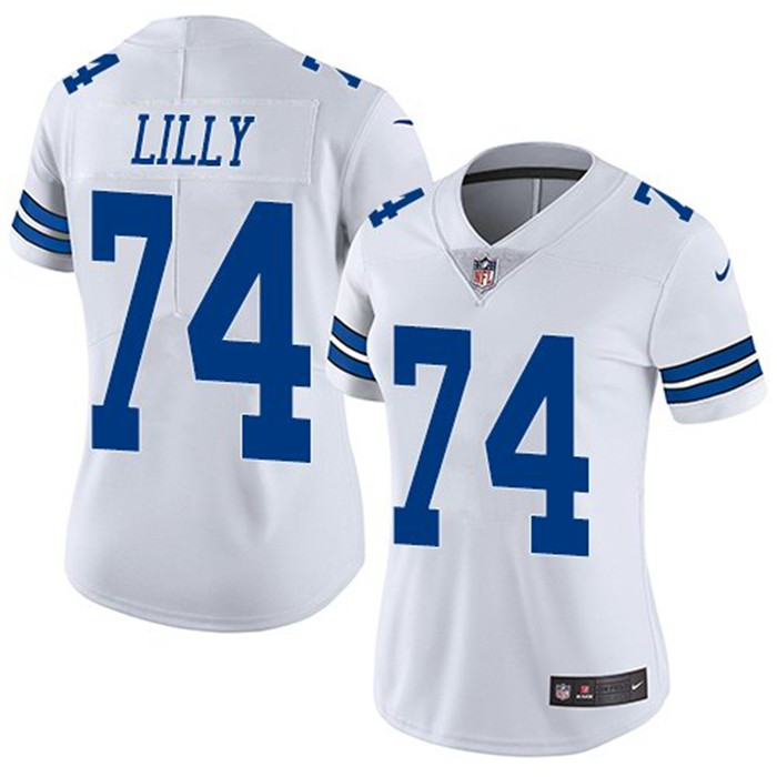  Cowboys 74 Bob Lilly White Women Vapor Untouchable Limited Jersey
