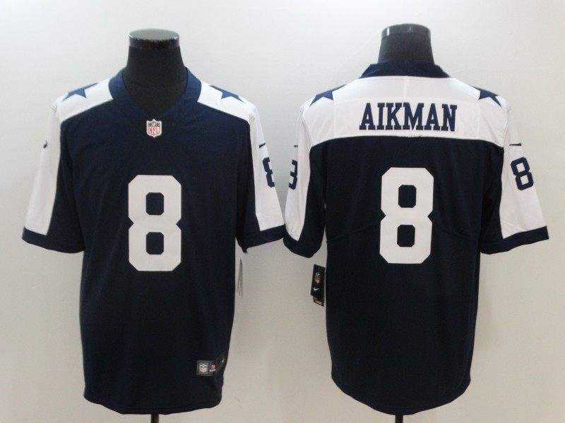 Cowboys 8 Troy Aikman Navy Throwback Vapor Untouchable Player Limited Jersey