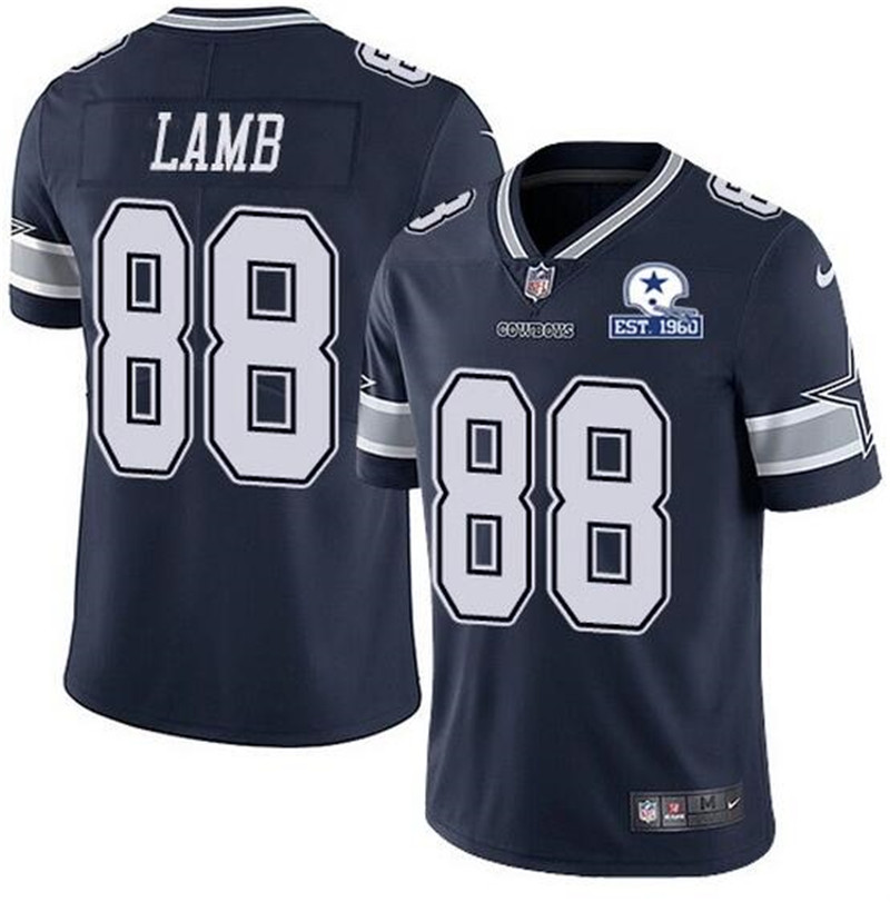 Nike Cowboys 88 CeeDee Lamb Navy With Est 1960 Patch Vapor Untouchable Limited Jersey