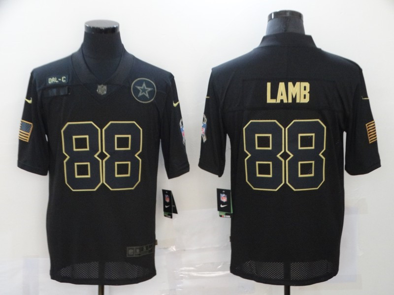 Nike Cowboys 88 Ceedee Lamb Black 2020 Salute To Service Limited Jersey