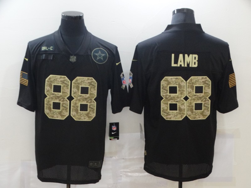 Nike Cowboys 88 Ceedee Lamb Black Camo 2020 Salute To Service Limited Jersey