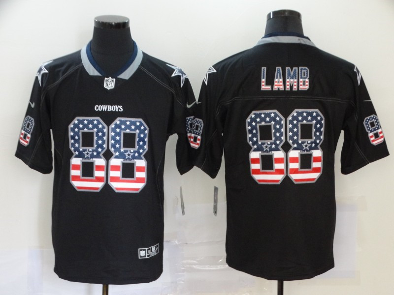 Nike Cowboys 88 Ceedee Lamb Black USA Flag Fashion Limited Jersey