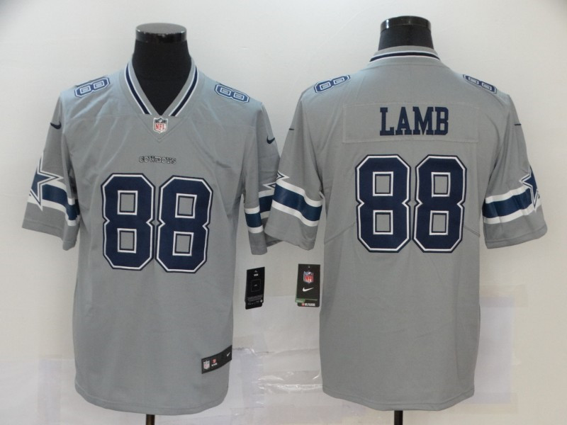 Nike Cowboys 88 Ceedee Lamb Gray Inverted Legend Limited Jersey