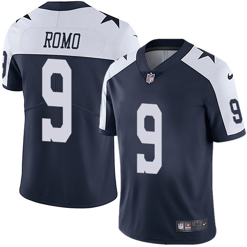  Cowboys 9 Tony Romo Navy Throwback Vapor Untouchable Player Limited Jersey