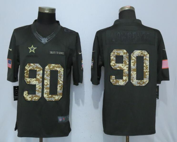  Cowboys 90 DeMarcus Lawrence Anthracite Salute To Service Limited Jersey