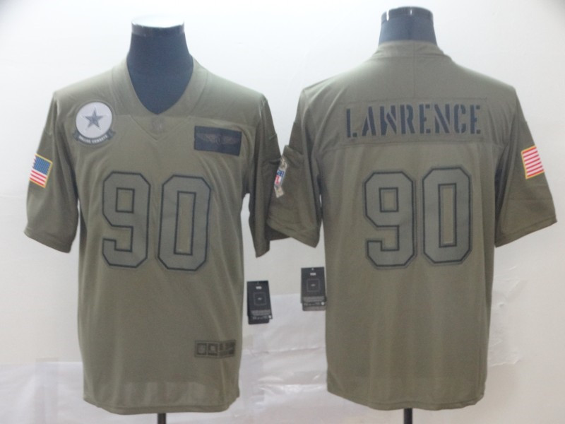 Nike Cowboys 90 Demarcus Lawrence 2019 Olive Salute To Service Limited Jersey