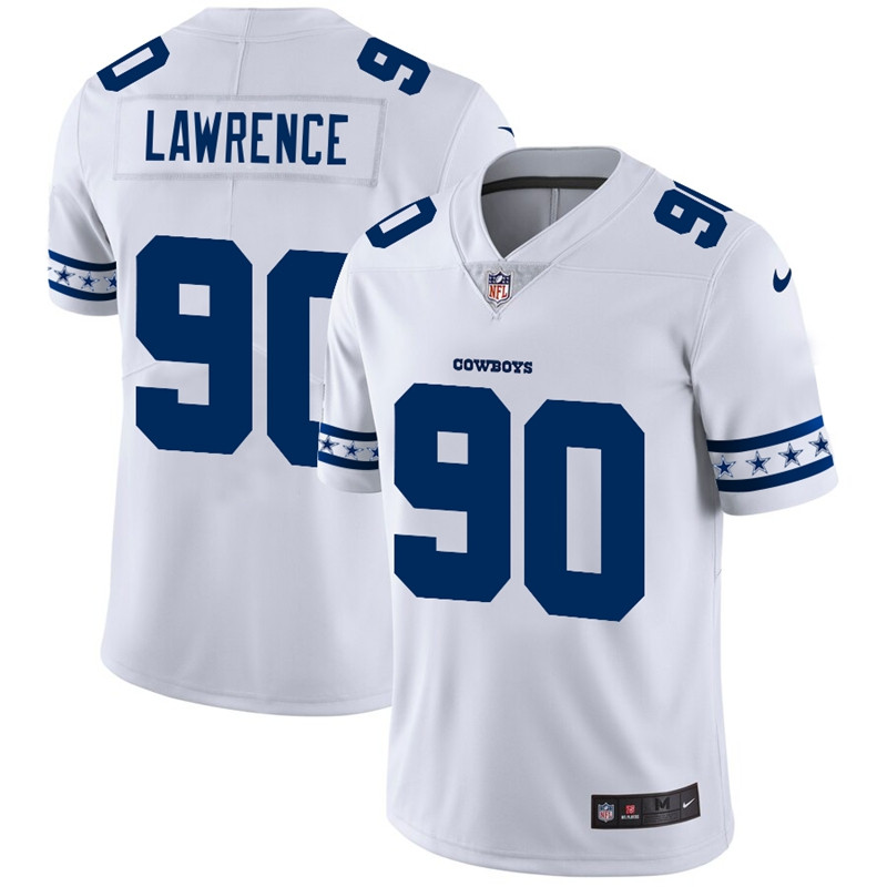 Nike Cowboys 90 Demarcus Lawrence White Team Logos Fashion Vapor Limited Jersey