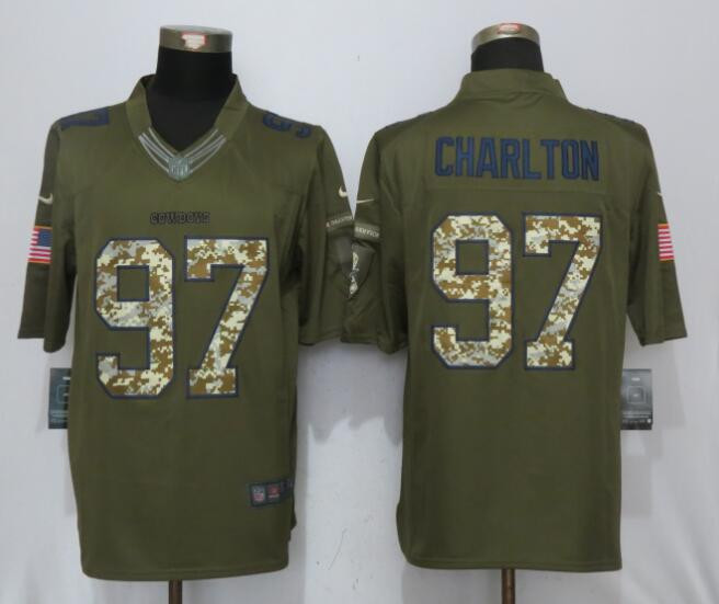  Cowboys 97 Taco Charlton Green Salute to Service Limited Jersey