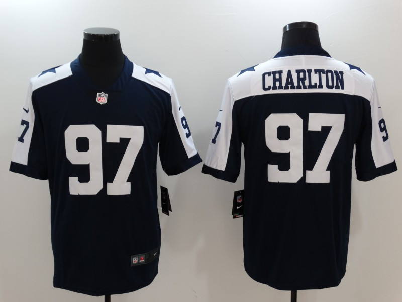  Cowboys 97 Taco Charlton Navy Throwback Vapor Untouchable Player Limited Jersey