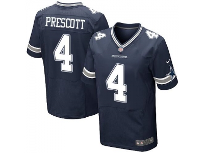  Dallas Cowboys 4 Dak Prescott Navy Blue Team Color Men Stitched NFL Elite Jersey