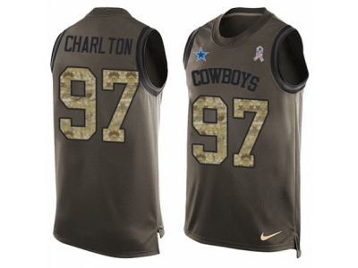  Dallas Cowboys 97 Taco Charlton Limited Green Salute to Service Tank Top NFL Jersey