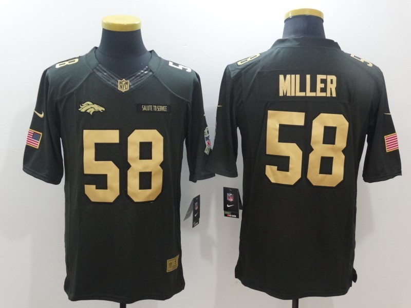  Denver Broncos 58 Von Miller Limited Black Gold Salute to Service NFL Jersey