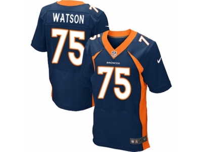  Denver Broncos 75 Menelik Watson Elite Navy Blue Alternate NFL Jersey