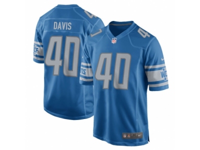  Detroit Lions 40 Jarrad Davis  Blue 2017 Draft Pick Game Jersey