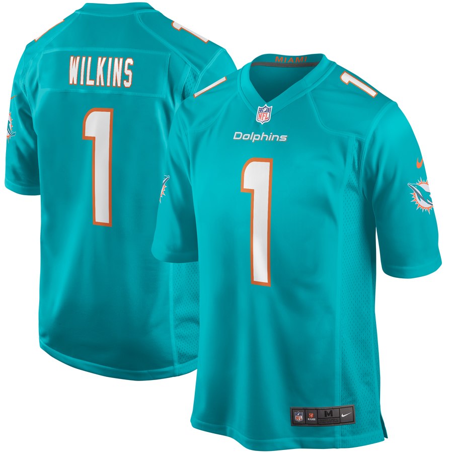 Nike Dolphins 1 Christian Wilkins Aqua 2019 NFL Draft First Round Pick Vapor Untouchable Limited Jersey
