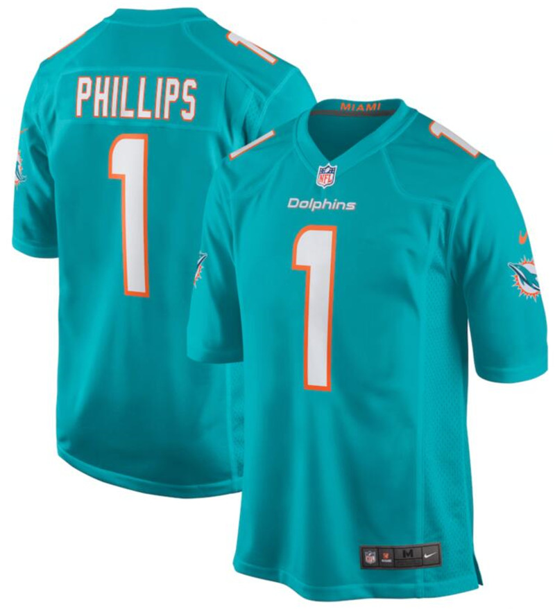 Nike Dolphins 1 Jaelan Phillips Aqua 2021 NFL Draft Vapor Untouchable Limited Jersey