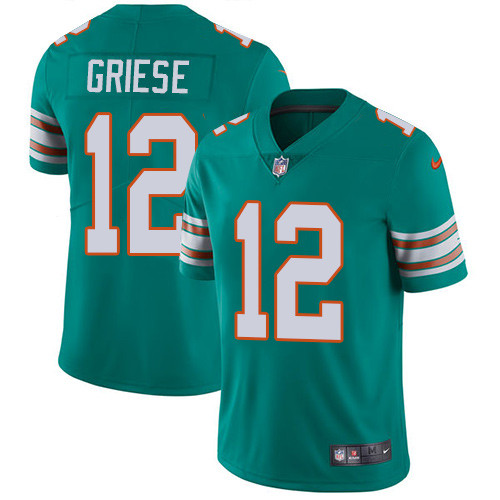  Dolphins 12 Bob Griese Aqua Throwback Vapor Untouchable Player Limited Jersey