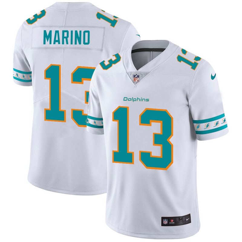 Nike Dolphins 13 Dan Marino White Team Logos Fashion Vapor Limited Jersey