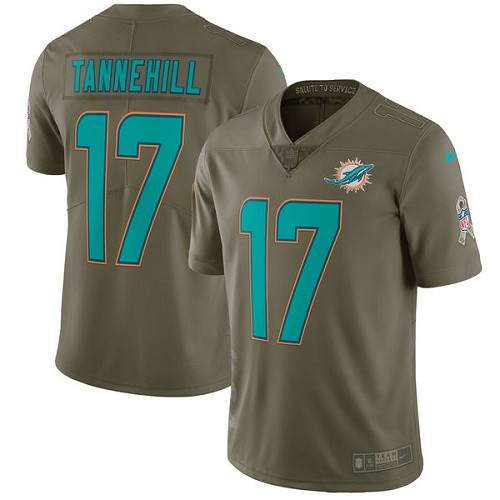  Dolphins 17 Ryan Tannehill Olive Salute To Service Limited Jersey