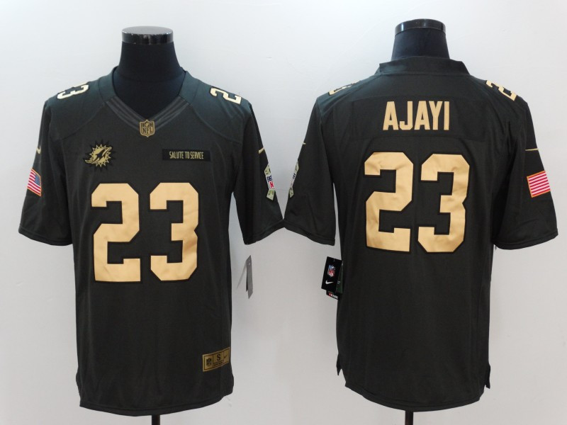  Dolphins 23 Jay Ajayi Anthracite Gold Salute to Service Limited Jersey