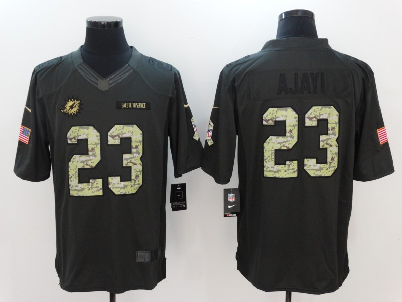  Dolphins 23 Jay Ajayi Anthracite Salute to Service Limited Jersey