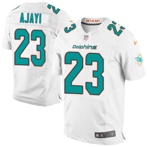  Dolphins 23 Jay Ajayi White Men Stitched NFL New Elite Jersey
