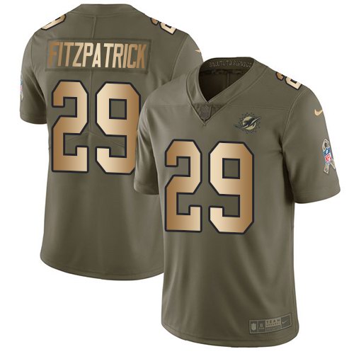  Dolphins 29 Minkah Fitzpatrick Olive Gold Salute To Service Limited Jersey