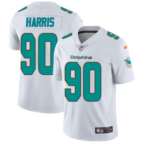  Dolphins 90 Charles Harris White Vapor Untouchable Limited Jersey