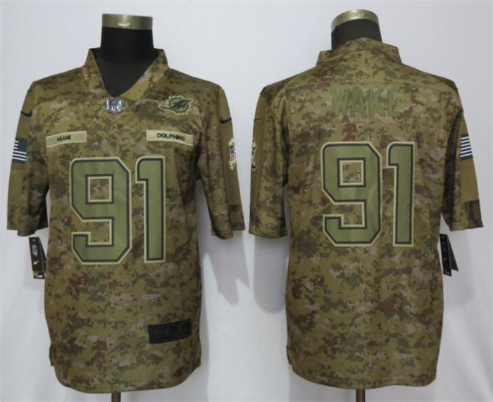  Dolphins 91 Cameron Wake Camo Slaute To Service Limited Jersey