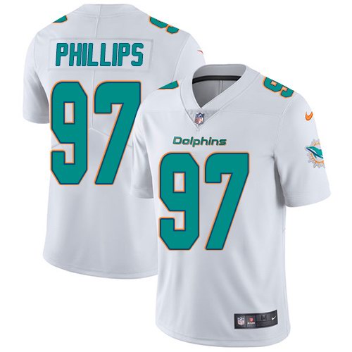  Dolphins 97 Jordan Phillips White Vapor Untouchable Limited Jersey