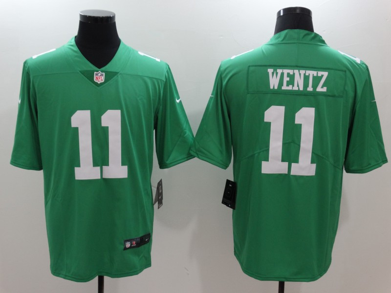  Eagles 11 Carson Wentz Green Throwback Vapor Untouchable Player Limited Jersey