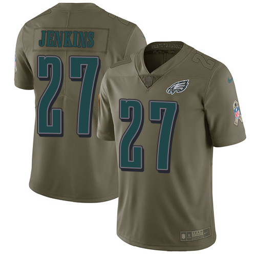  Eagles 27 Malcolm Jenkins Olive Salute To Service Limited Jersey