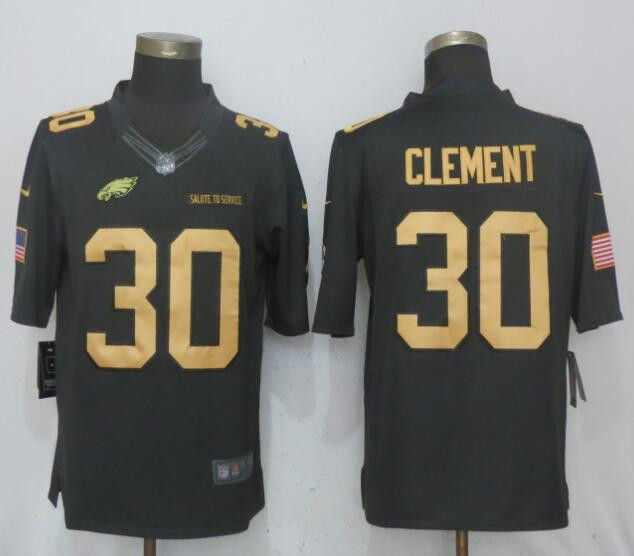  Eagles 30 Corey Clement Anthracite Gold Salute To Service Limited Jersey