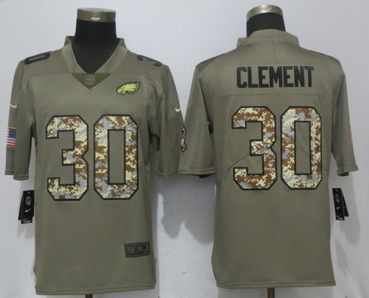 Eagles 30 Corey Clement Olive Camo Salute To Service Limited Jersey