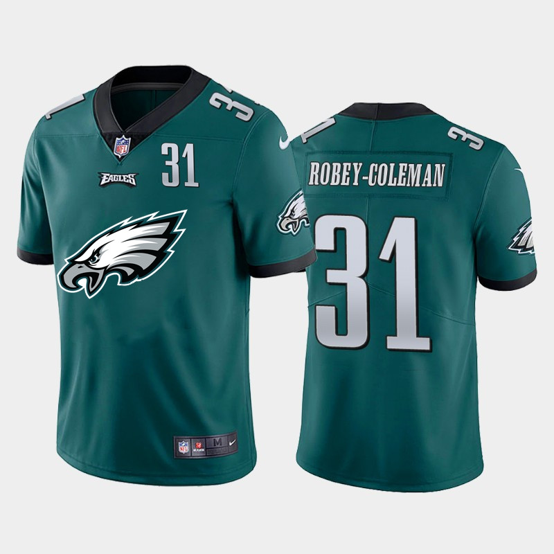 Nike Eagles 31 Nickell Robey Coleman Green Team Big Logo Number Vapor Untouchable Limited Jersey