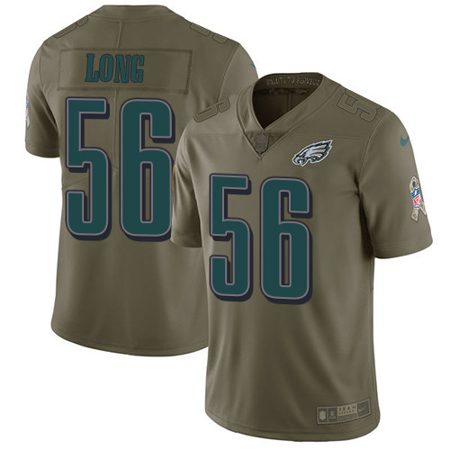  Eagles 56 Chris Long Olive Salute To Service Limited Jersey