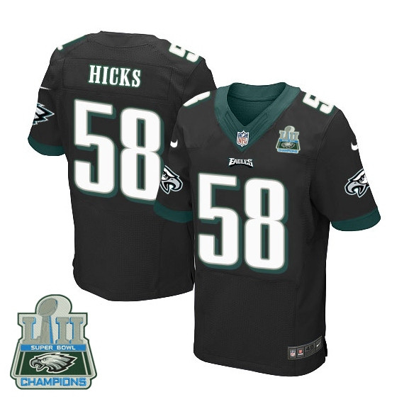  Eagles 58 Jordan Hicks Black 2018 Super Bowl Champions Elite Jersey