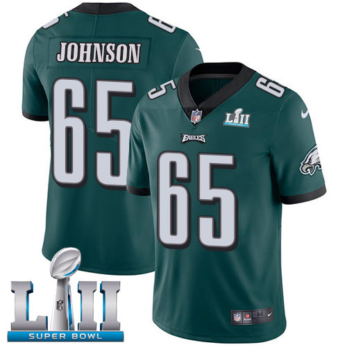  Eagles 65 Lane Johnson Green 2018 Super Bowl LII Vapor Untouchable Player Limited Jersey