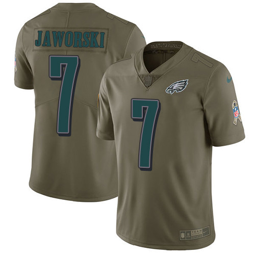  Eagles 7 Dom Williams Olive Salute To Service Limited Jersey