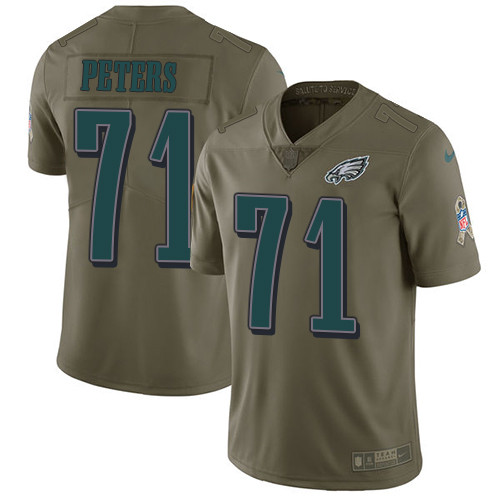  Eagles 71 Jason Peters Olive Salute To Service Limited Jersey