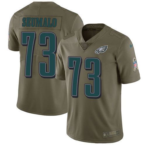  Eagles 73 Isaac Seumalo Olive Salute To Service Limited Jersey