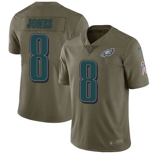  Eagles 8 Donnie Jones Olive Salute To Service Limited Jersey