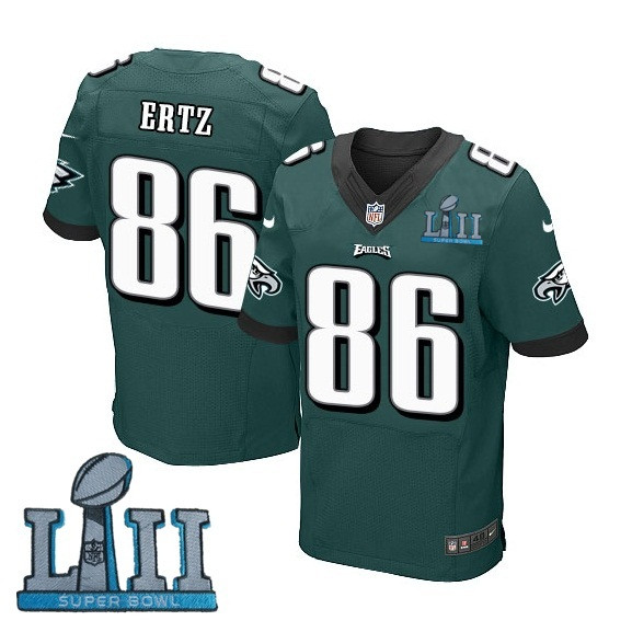  Eagles 86 Zach Ertz Green 2018 Super Bowl LII Elite Jersey