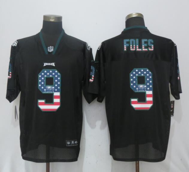  Eagles 9 Nick Foles Black USA Flag Fashion Elite Jersey