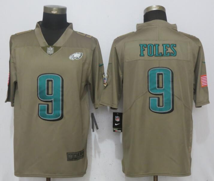  Eagles 9 Nick Foles Green Salute To Service Limited Jersey