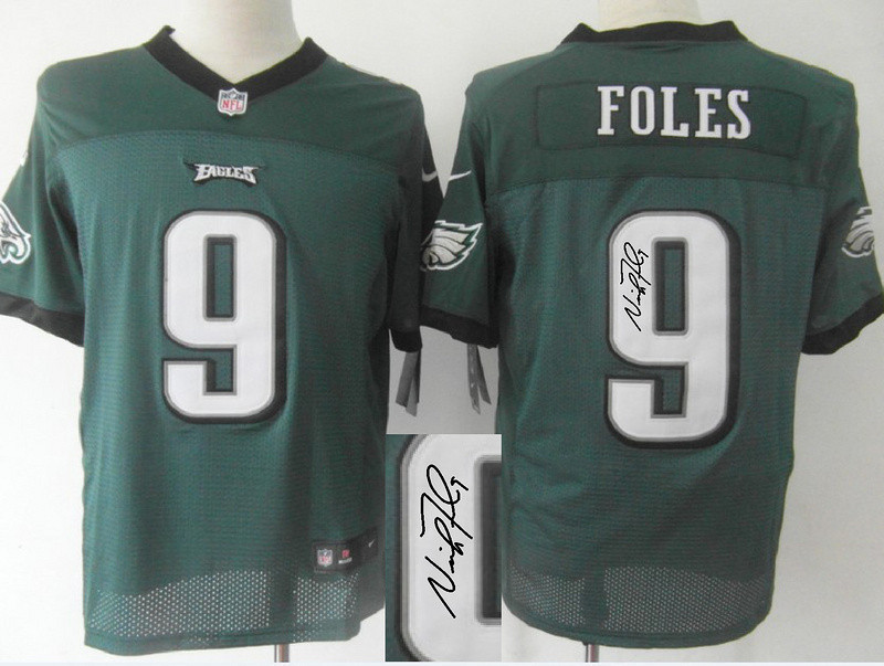  Eagles 9 Nick Foles Green Signature Edition Elite Jersey