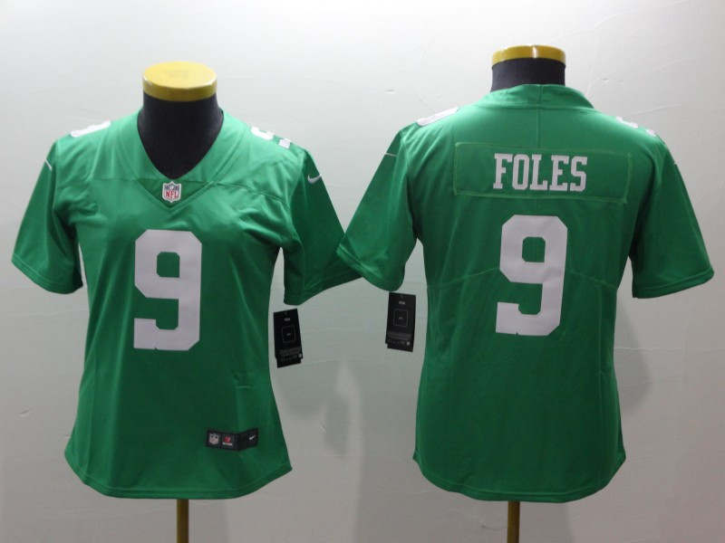  Eagles 9 Nick Foles Green Women Throwback Vapor Untouchable Player Limited Jersey